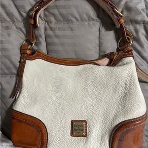 Dooney & Bourke Cream and Tan Leather Shoulder Bag